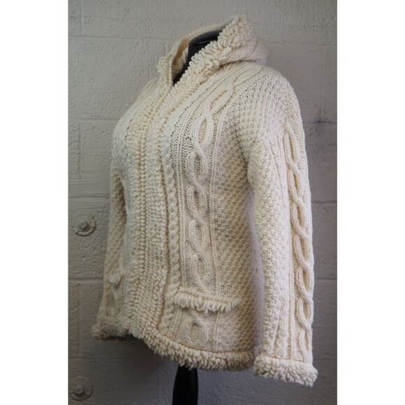 Native Knit Womens Hooded Sweater 100% Wool Made in Ecuador Size M / L - Picture 6 of 13